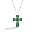Classic Emerald-Cut Cross Pendant Necklace
